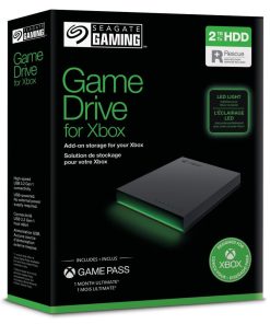Seagate Game Drive pour Xbox 2To, Disque Dur Externe, HDD Portable, USB 3.2, Noir, certifié Xbox, LED RVB, Services Rescue (STKX2000403)