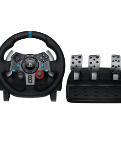 Logitech G29 Driving Volant de Course en Cuir avec Pédales, Retour de Force Réaliste, Palettes Volant en Acier Inoxydable, Rotation à 900°, Prise EU, PS5, PS4, PC, Mac - Noir