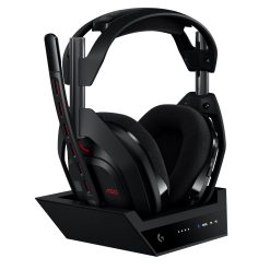 Logitech G Astro A50 LIGHTSPEED Casque gaming sans fil + station d'accueil (Gen 5), PRO-G GRAPHENE, basculement à 3 systèmes, USB-C vers Xbox, PS5, PC/Mac ou Nintendo Switch, Bluetooth - Noir