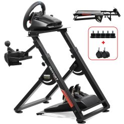 GTPLAYER Support Volant pour G923 G29 G920 Thrustmaster T300RST500RS Volant Gaming Retour de Force & TH8A Levier de Vitesse V1 - Fanatec Clubsport PS4 - Inclinable，Rouge